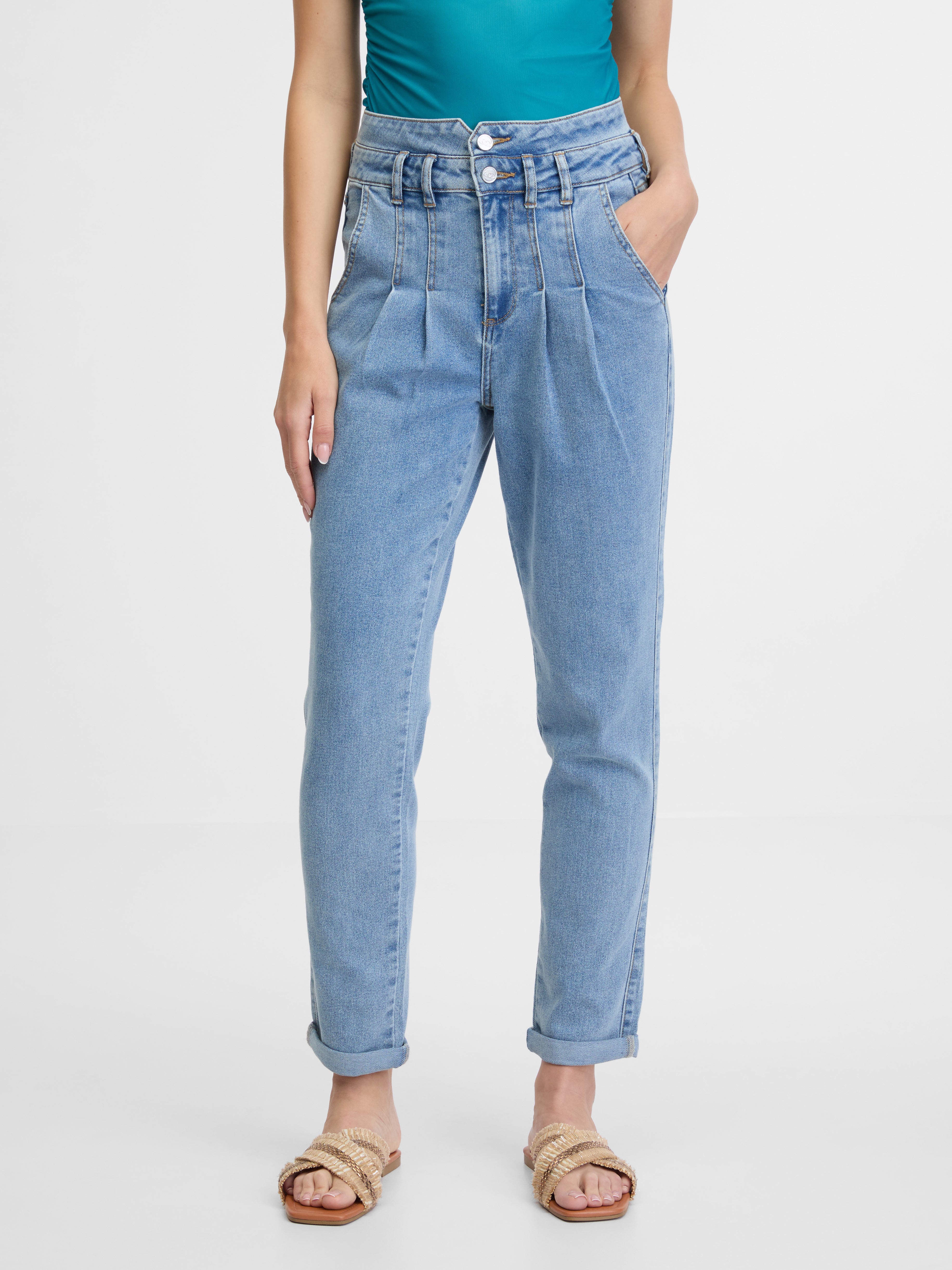 Svetlo modre ženske mom jeans hlače ORSAY