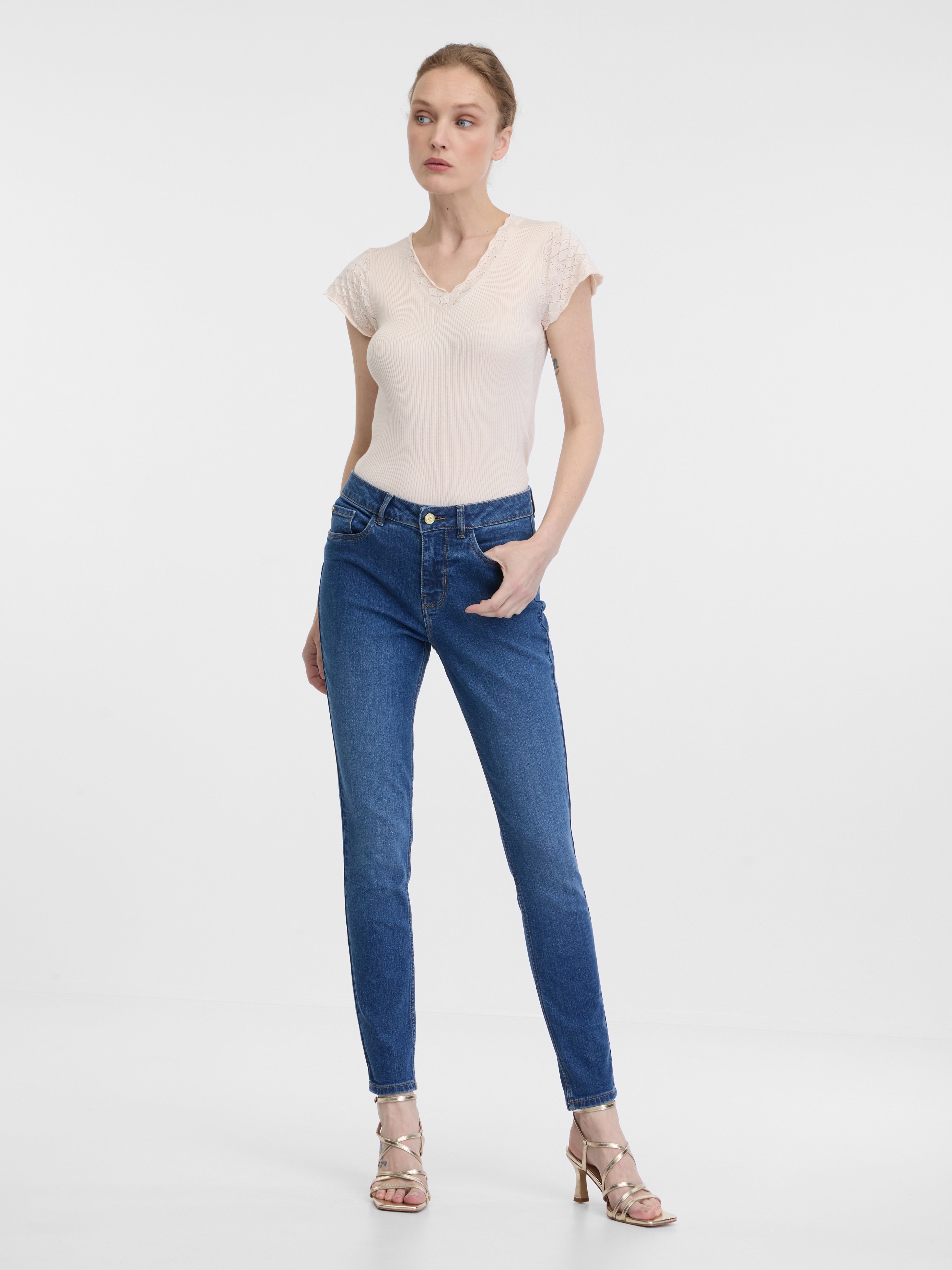 Modre ženske skinny jeans hlače ORSAY