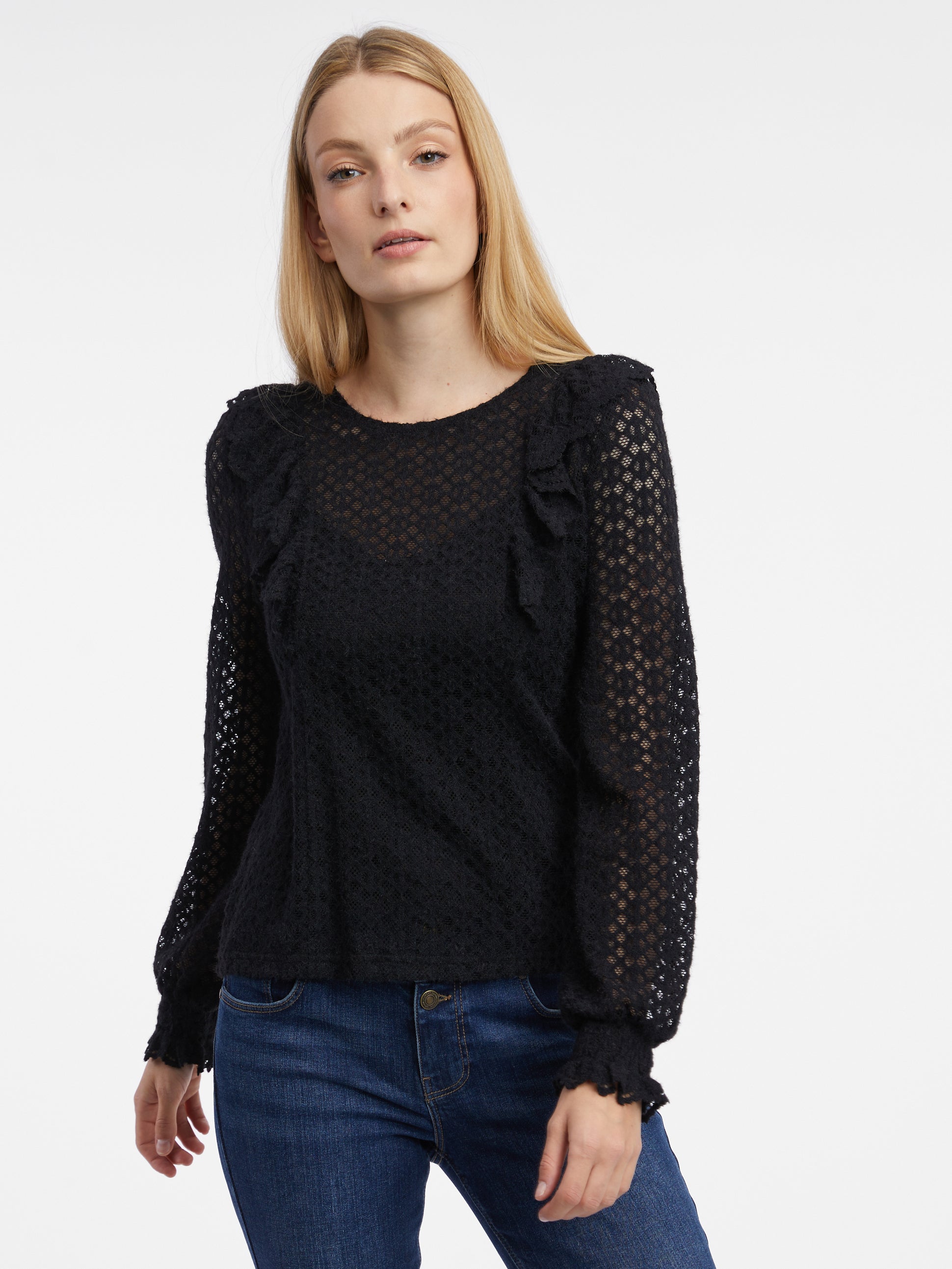 Črna ženska vzorčasta bluza ORSAY