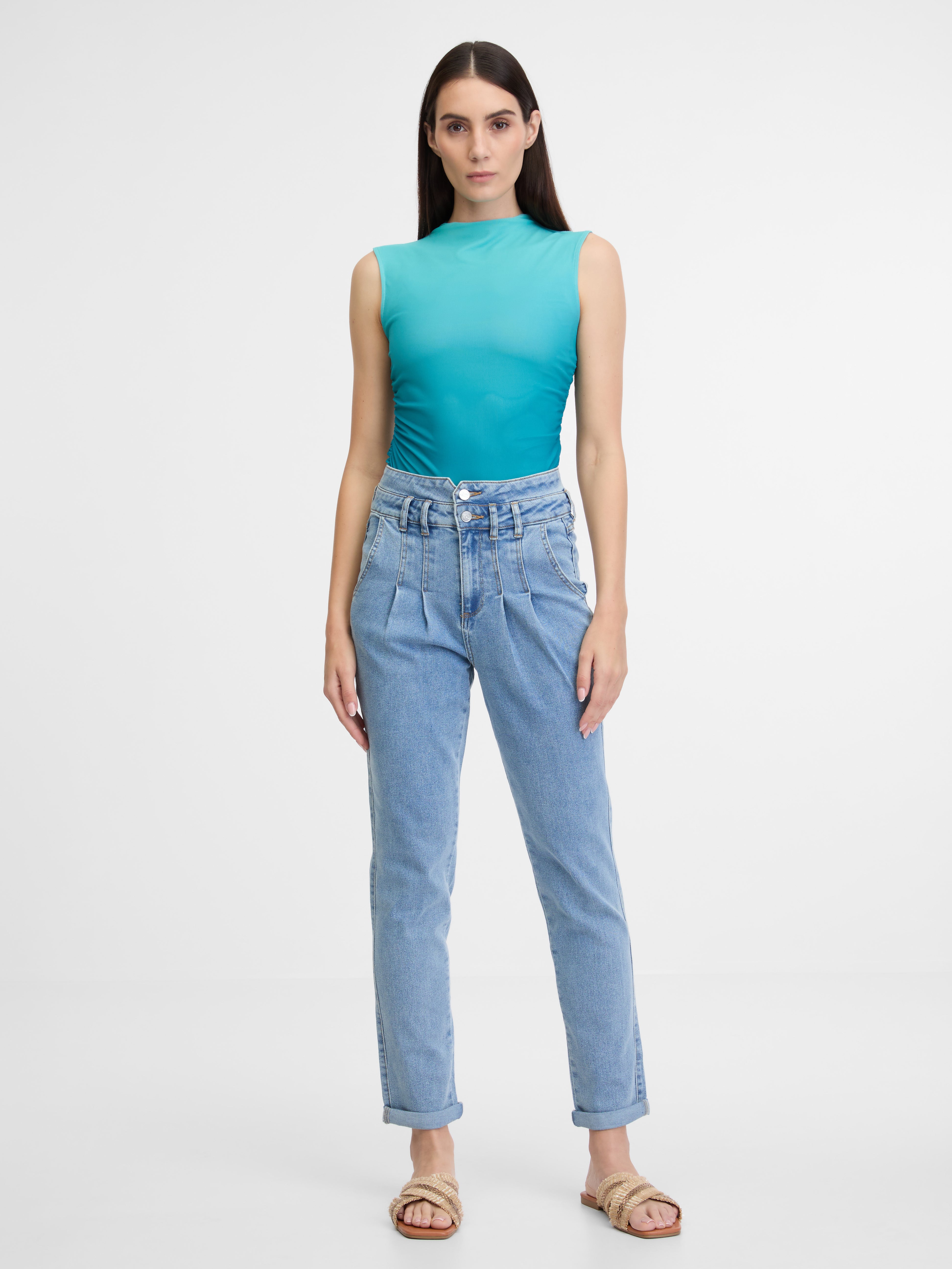 Svetlo modre ženske mom jeans hlače ORSAY