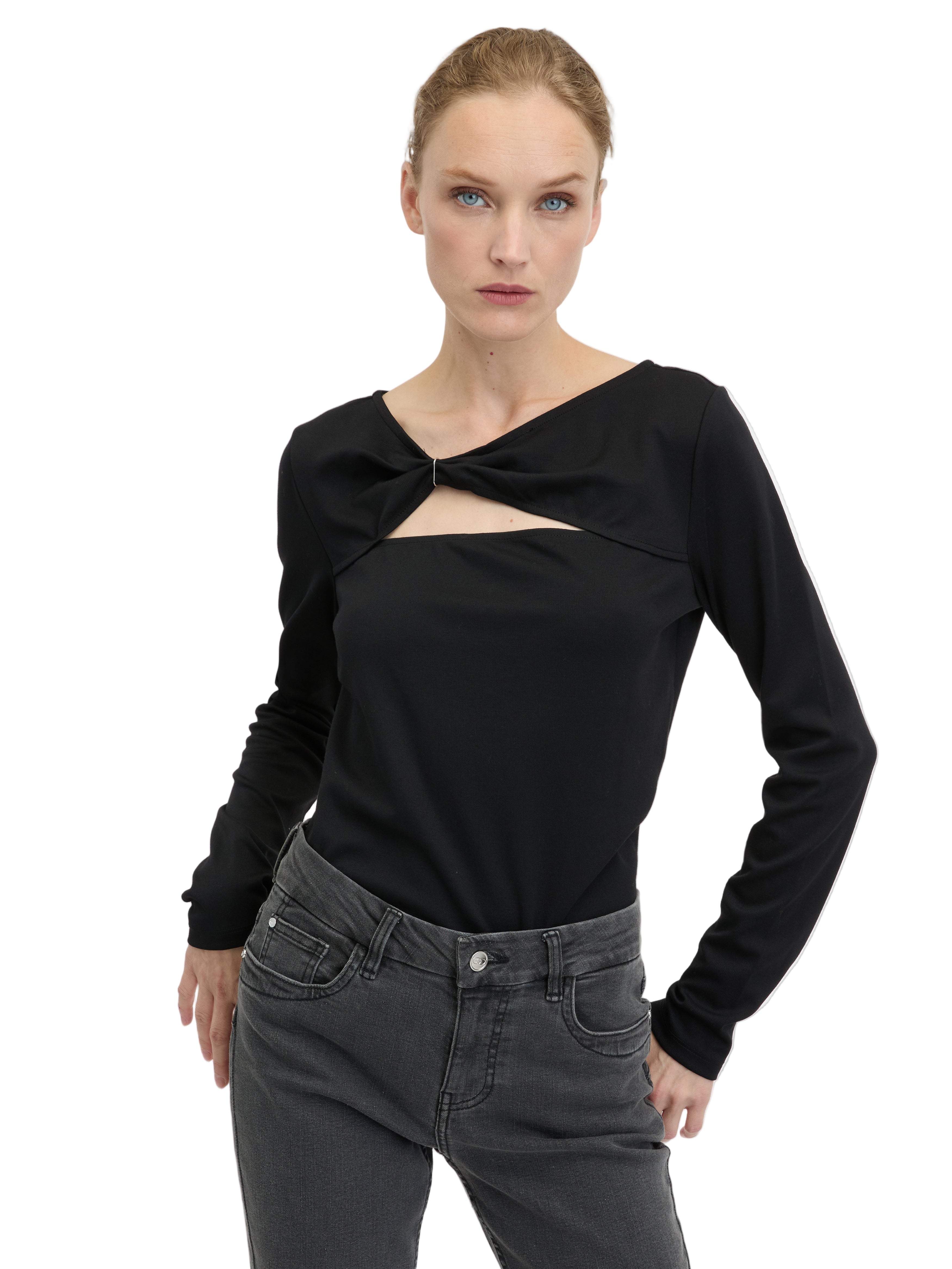 Črna ženska majica z dolgimi rokavi ORSAY